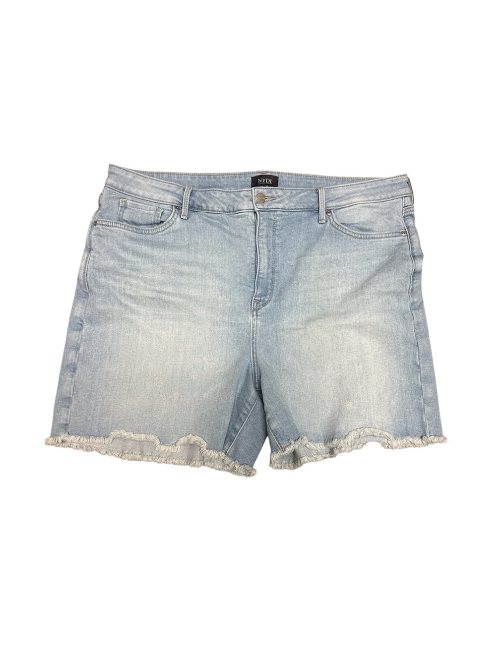 NYDJ Women’s Denim Shorts Size 18 Light Wash Frayed Hem Casual Jean